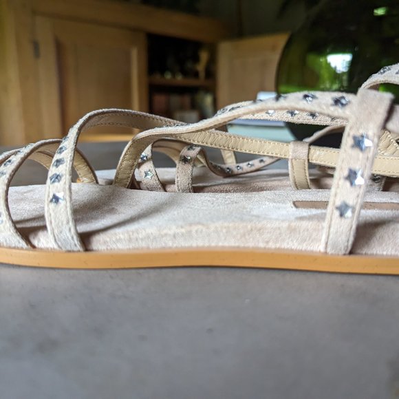 LIU •JO Beige Strappy studded sandals. - Picture 10 of 16